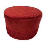 Pouf velours rouge & bordeaux