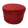 Red/burgundy velvet pouf