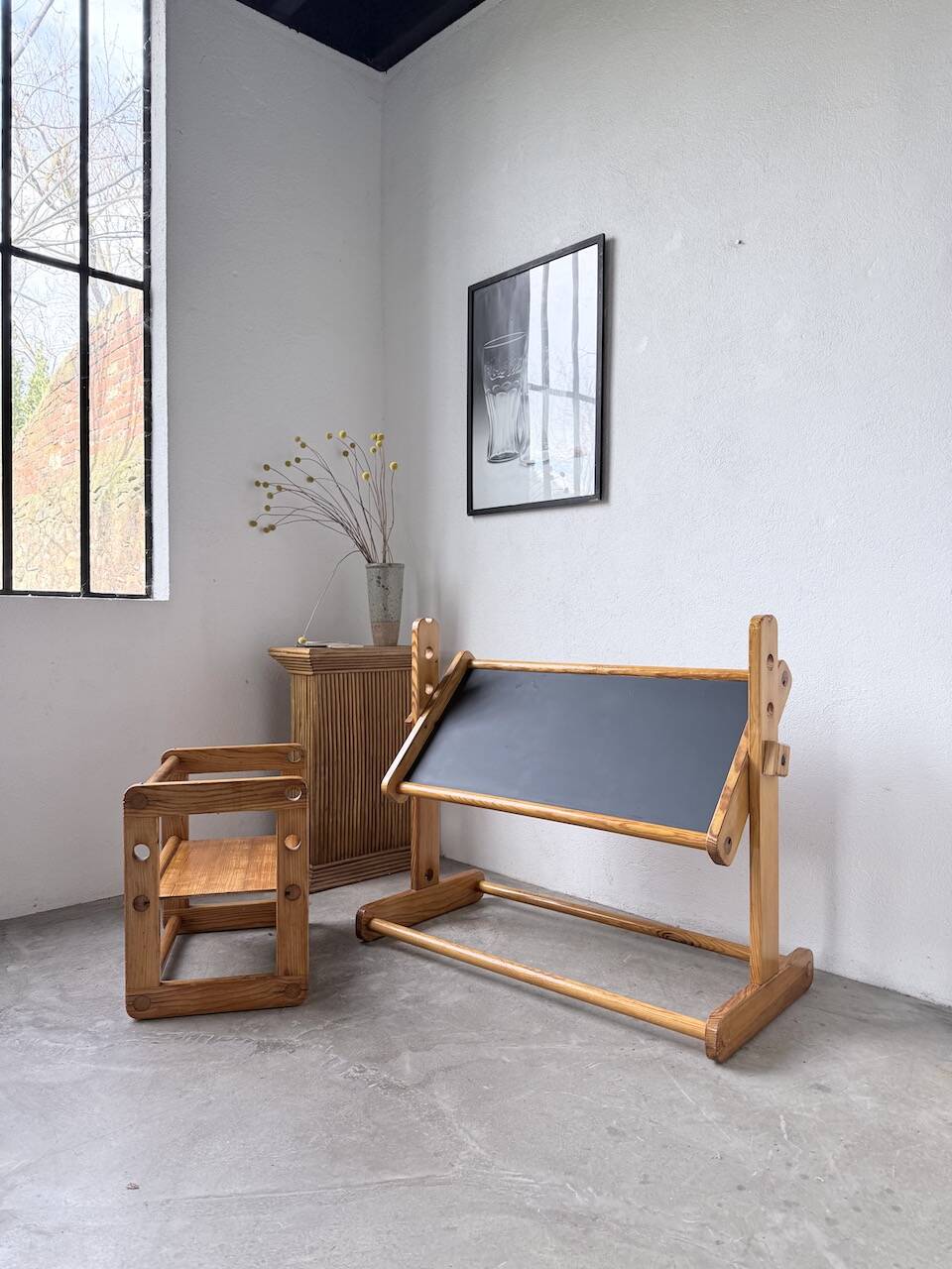 Bureau et chaise enfant pin Bauhaus