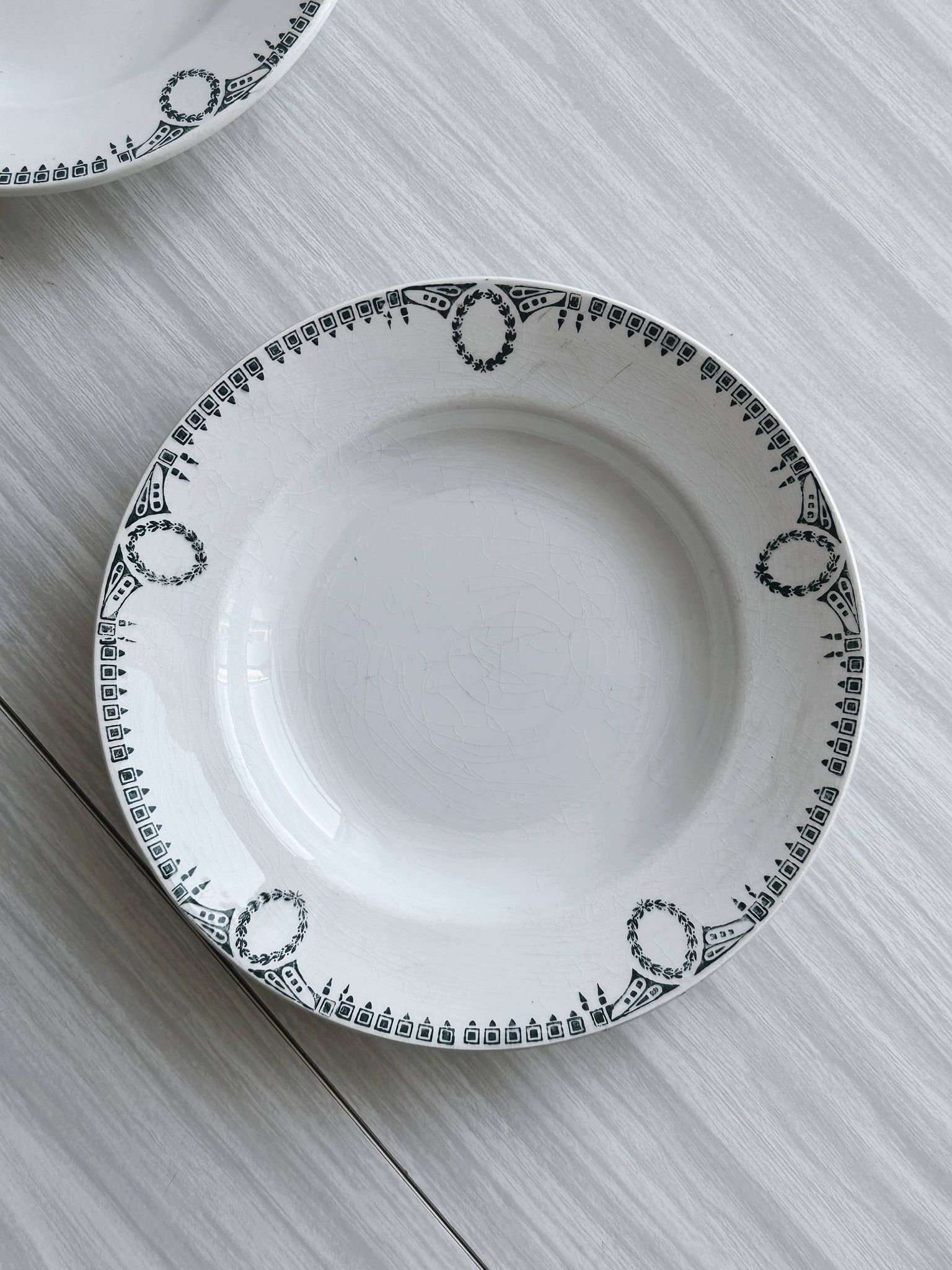 5 iron earthenware soup plates