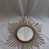 Miroir soleil en rotin 62cm