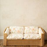 Two-seater rattan bench