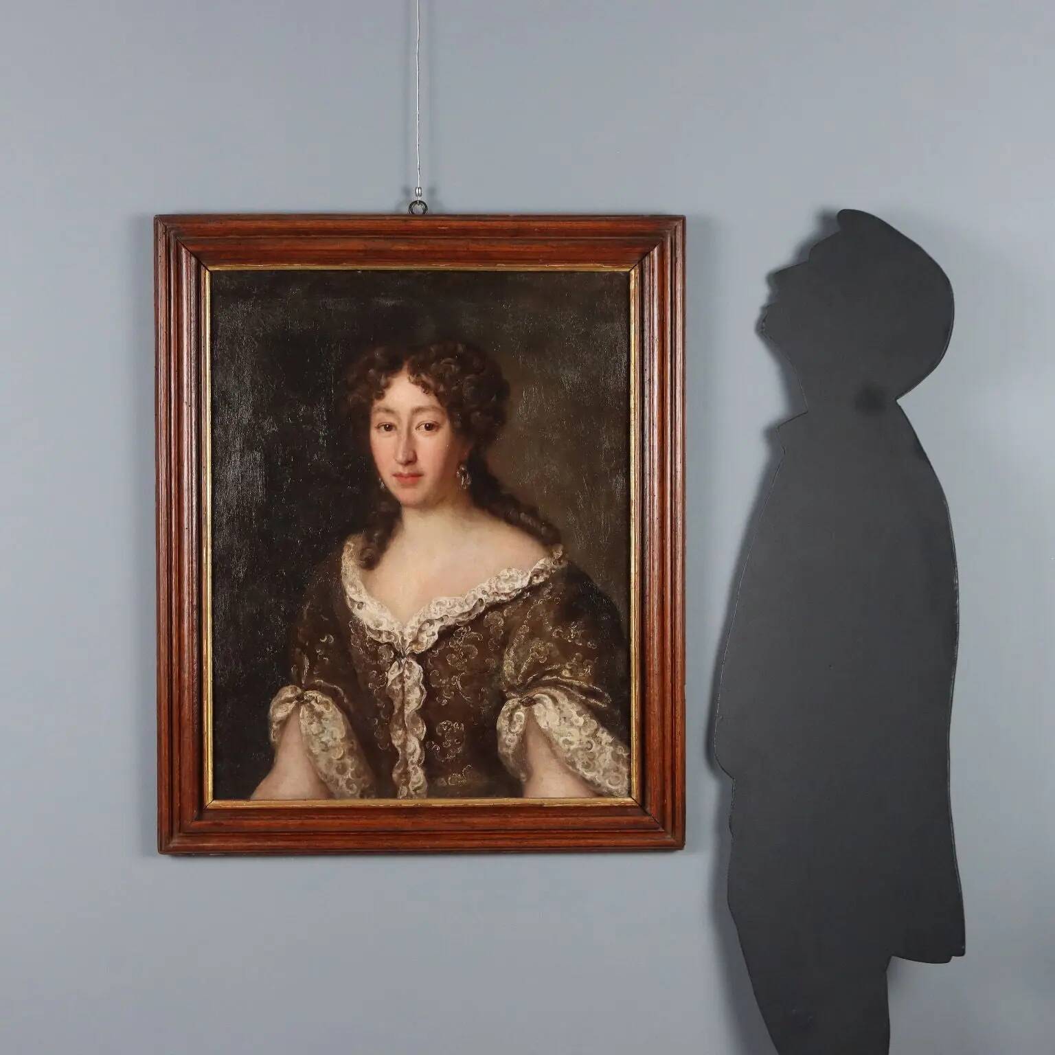 Peinture ancienne, portrait féminin dans le style de Jakob Ferdinand Voet