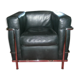 Armchair by Le Corbusier, model LC2 in black leather