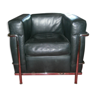 Armchair by Le Corbusier, model LC2 in black leather