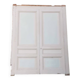 Pair of cupboard doors and old woodwork frame