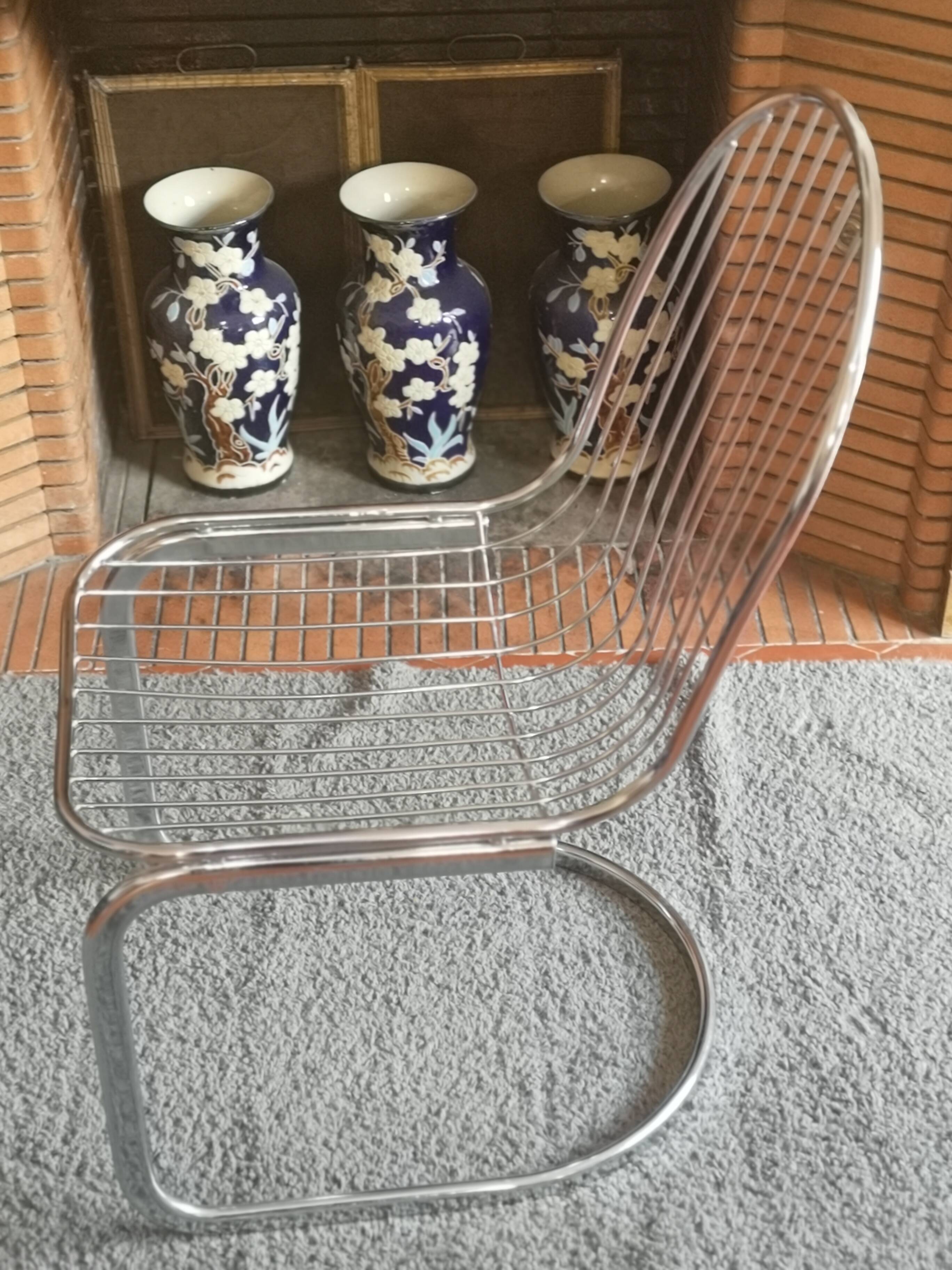 Set of 4 Chair in chrome year 70 Italian design