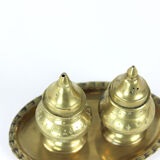 Salière et poivrière en laiton, années 1970