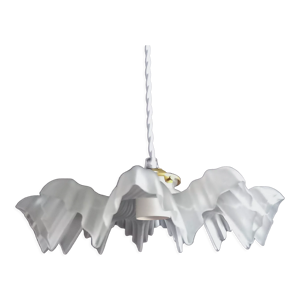 Suspension ancienne en verre blanc