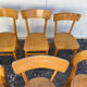 Set of 6 mismatched yellow bistro chairs