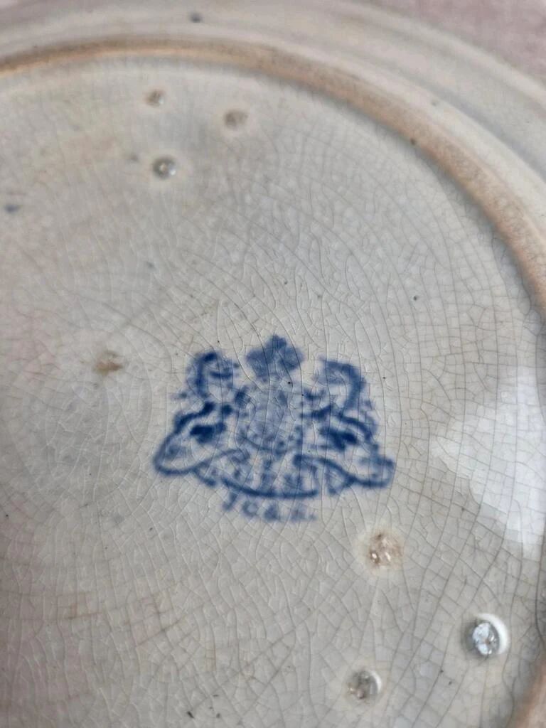 Assiette anglaise ancienne XIXe siècle bleu transferware CEM Clementson Brothers