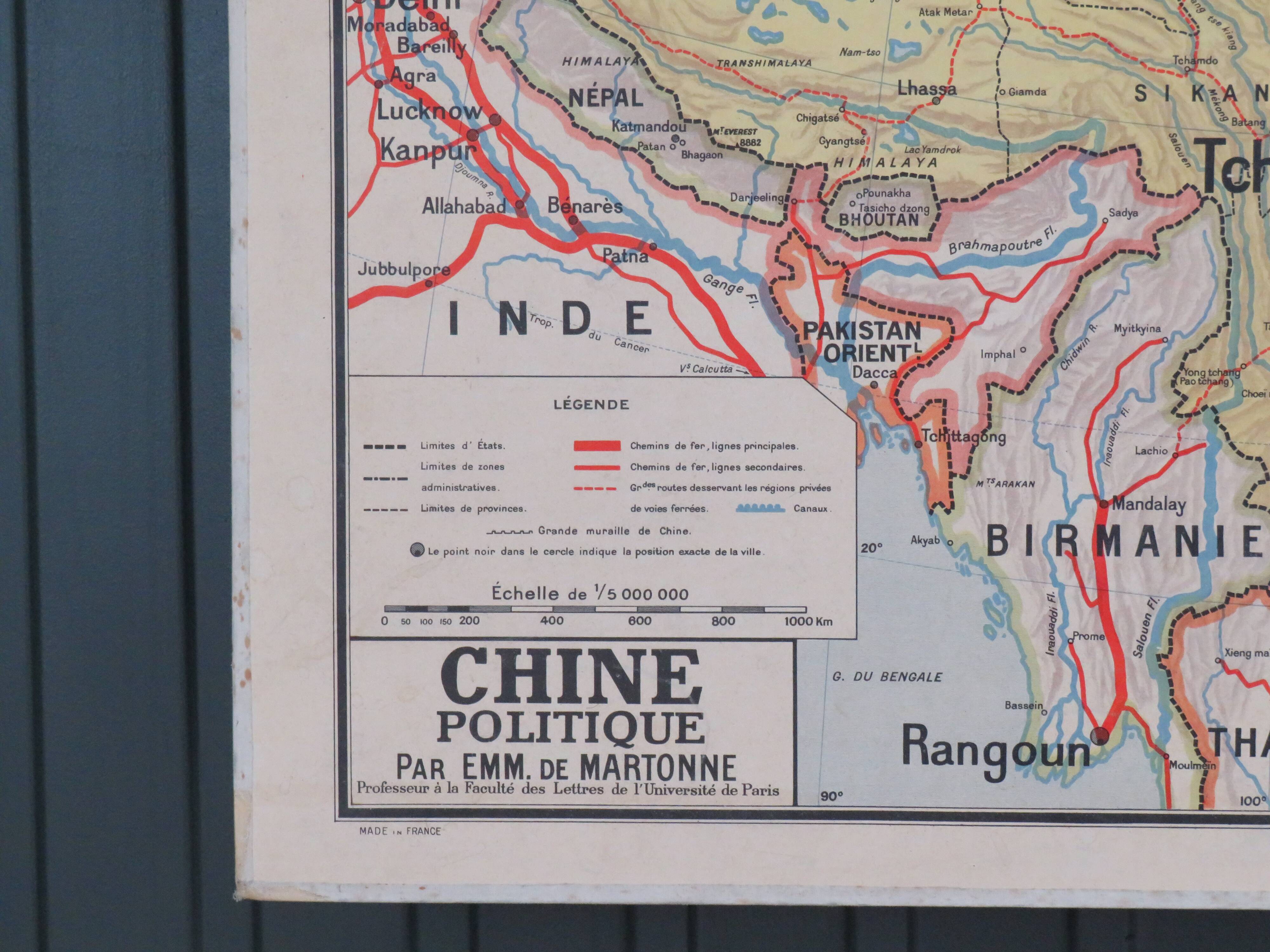 Ancient school map of China No.52 - Vidal Lablache