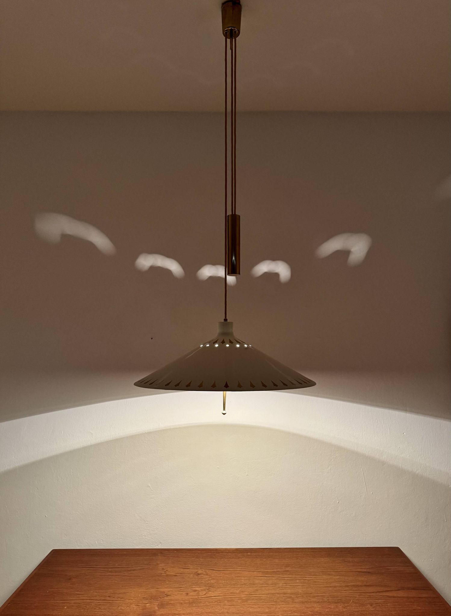Unique Pendant Lamp with Counterweight by Vereinigte Werkstätten München