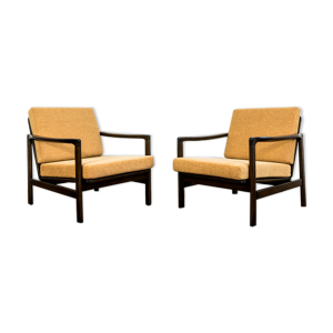 Paire de fauteuils orange