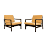Paire de fauteuils orange B-7522 restaurés par Zenon Bączyk années 1960