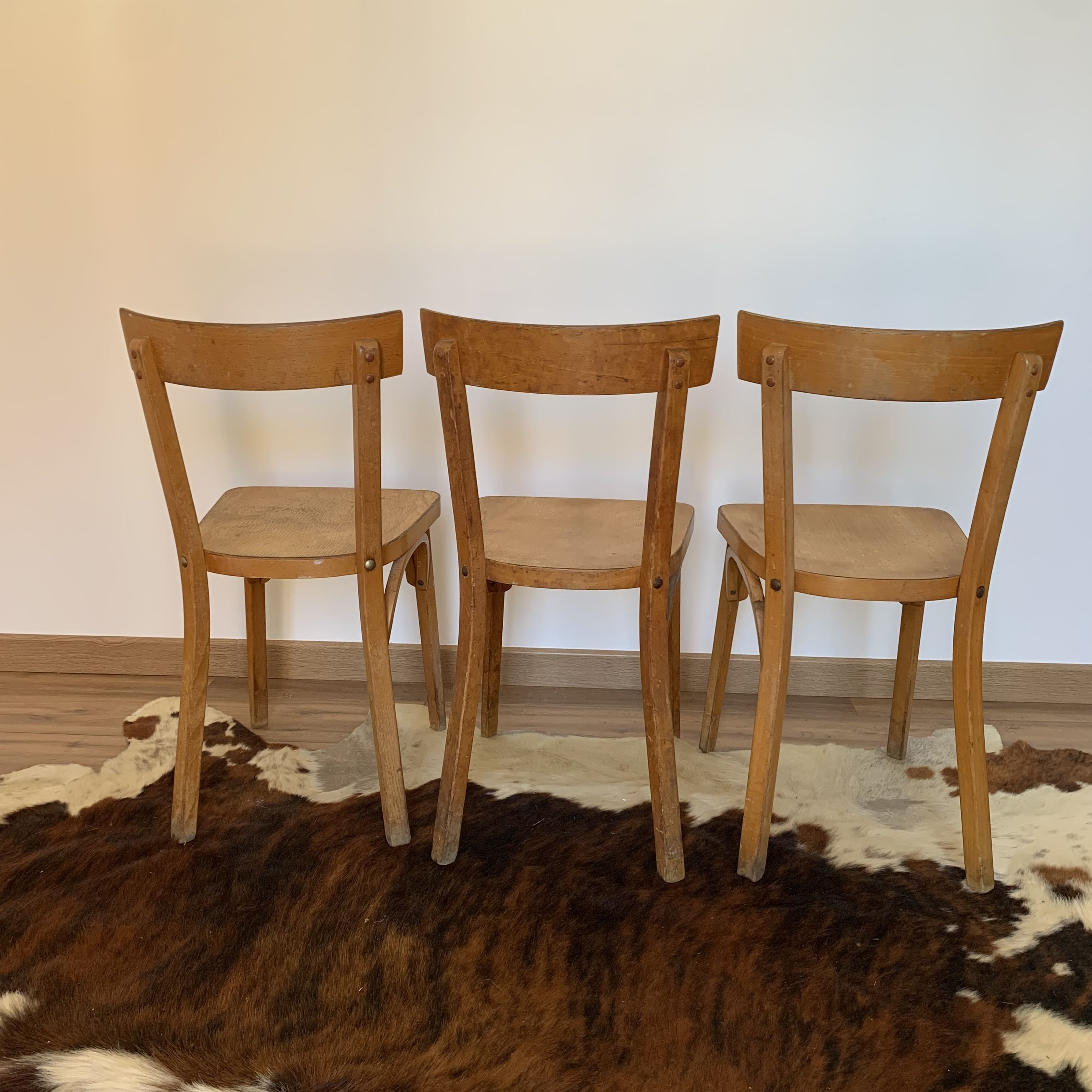 Set of three Baumann chairs