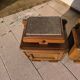 Set of 2 marble and wood bedside tables