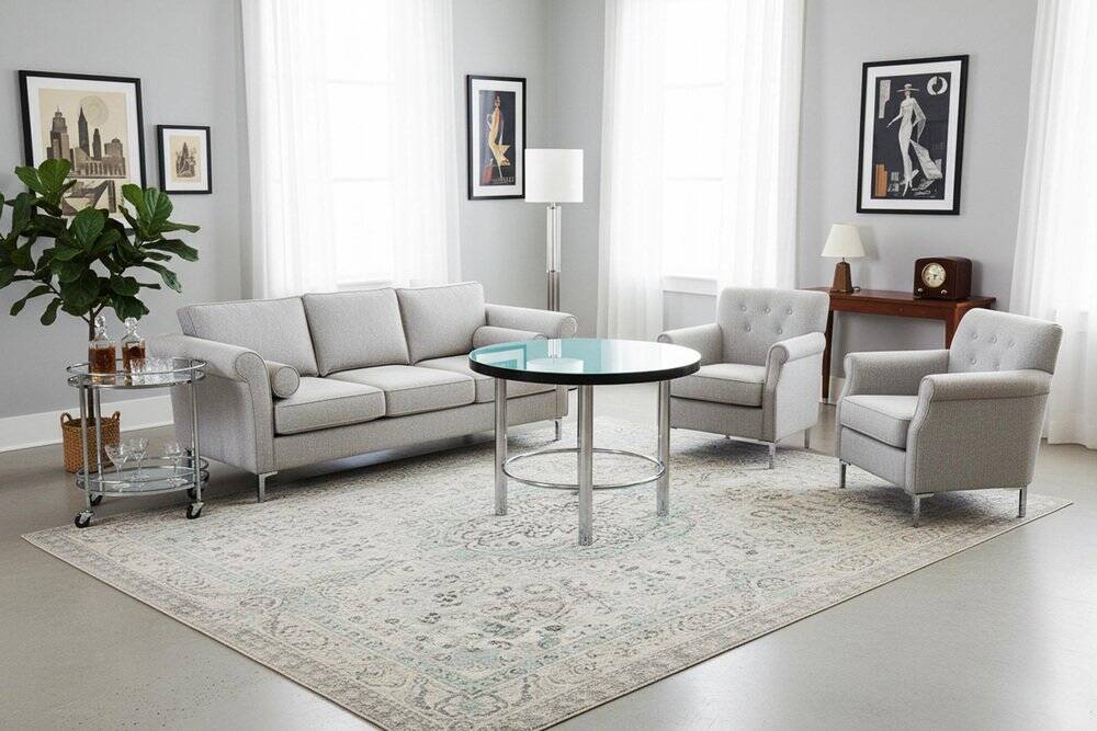 Czech Bauhaus Round Coffee Table in Chrome-Plated Steel, 1930s