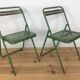 Industrial style metal terrace or garden chairs, folding