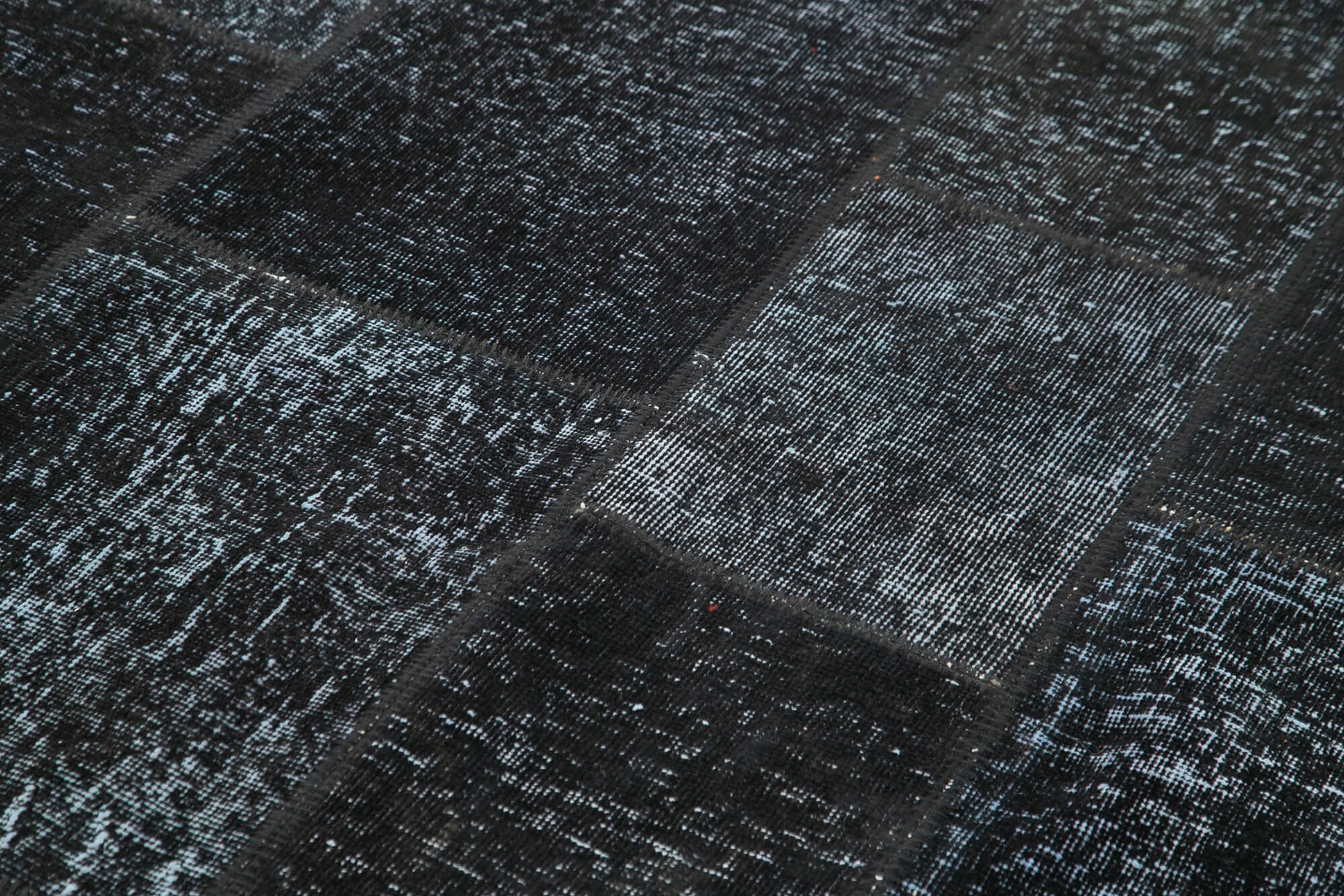 Handmade anatolian vintage 172 cm x 244 cm black patchwork carpet