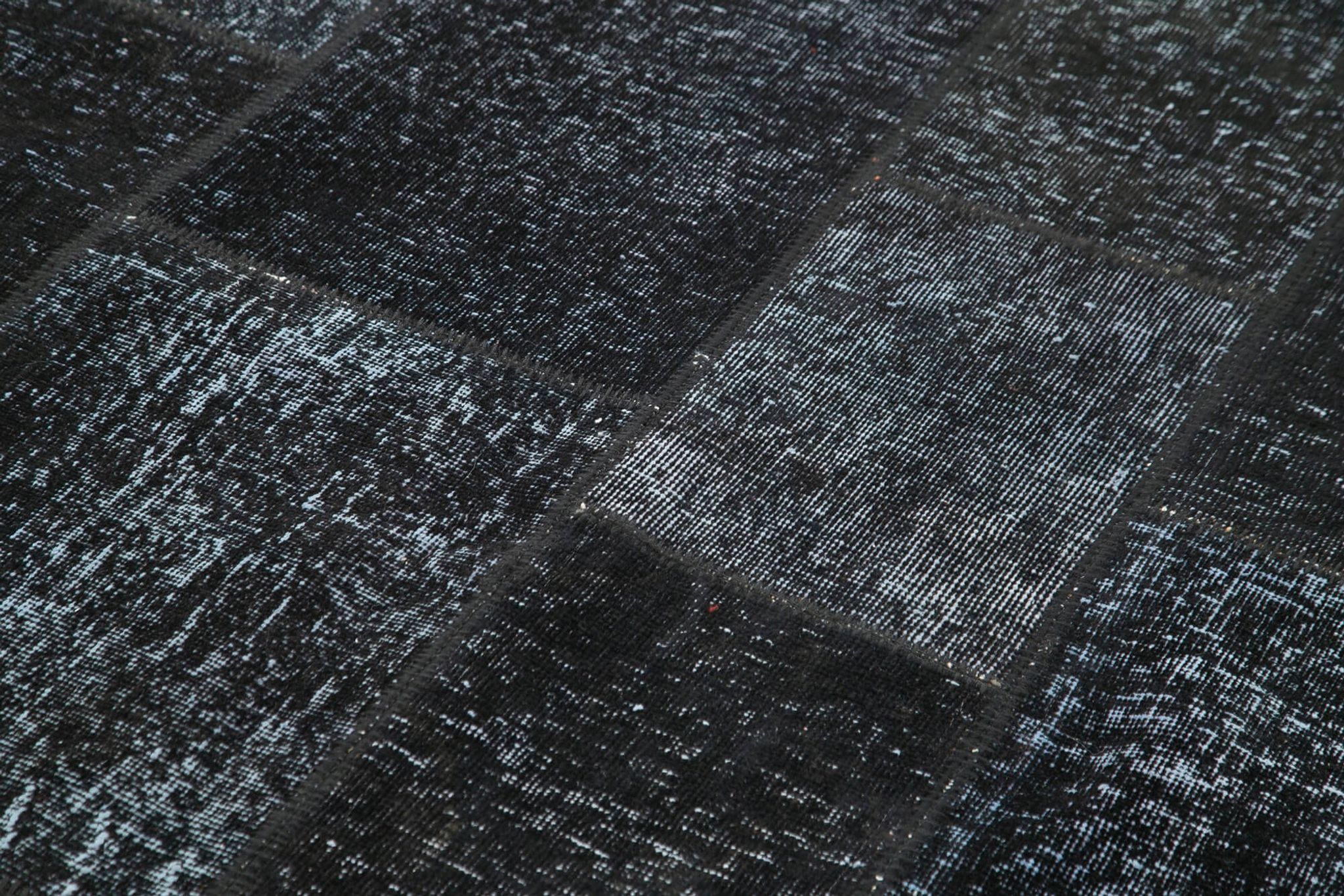 Handmade anatolian vintage 172 cm x 244 cm black patchwork carpet