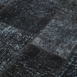 Handmade anatolian vintage 172 cm x 244 cm black patchwork carpet