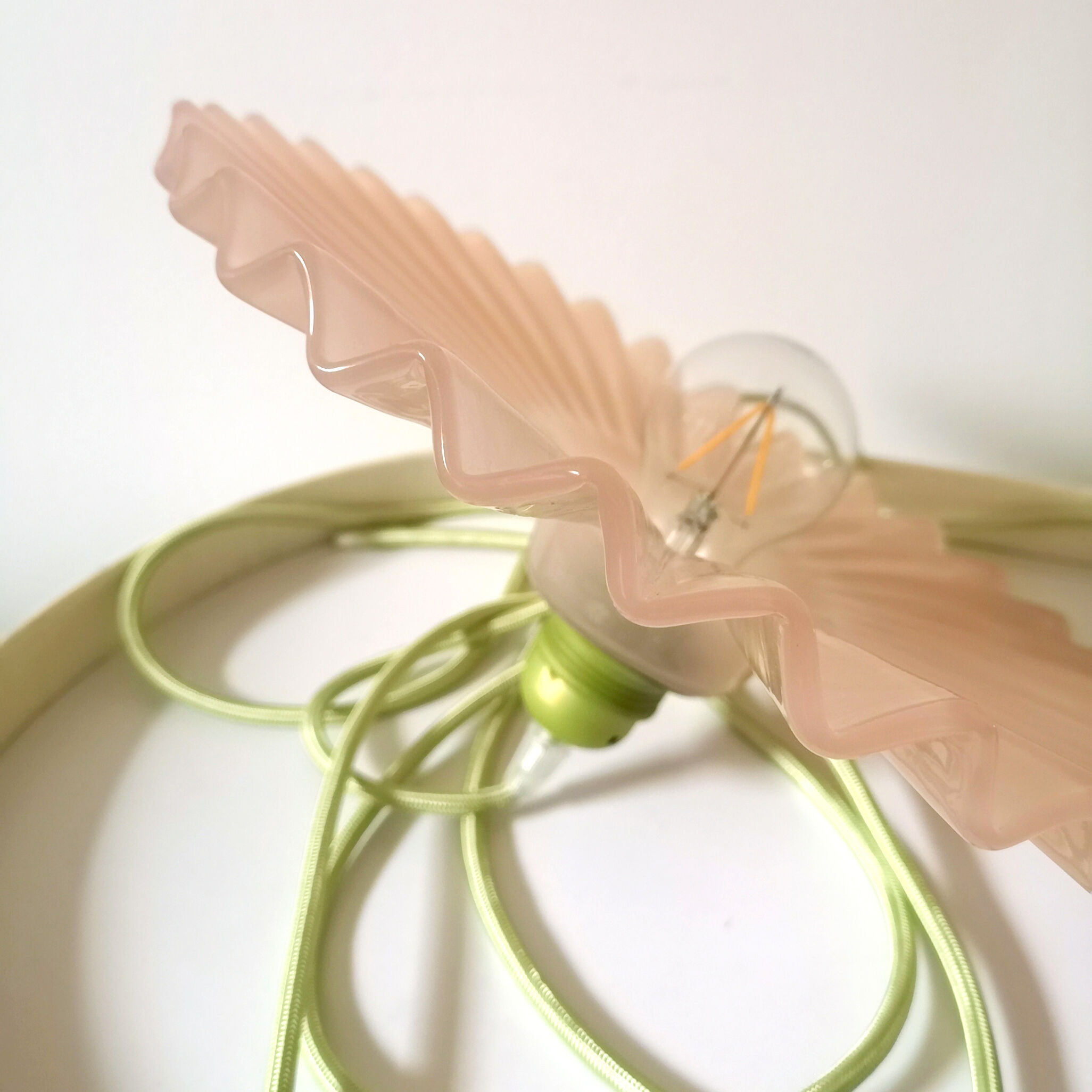 Pleated glass hanging