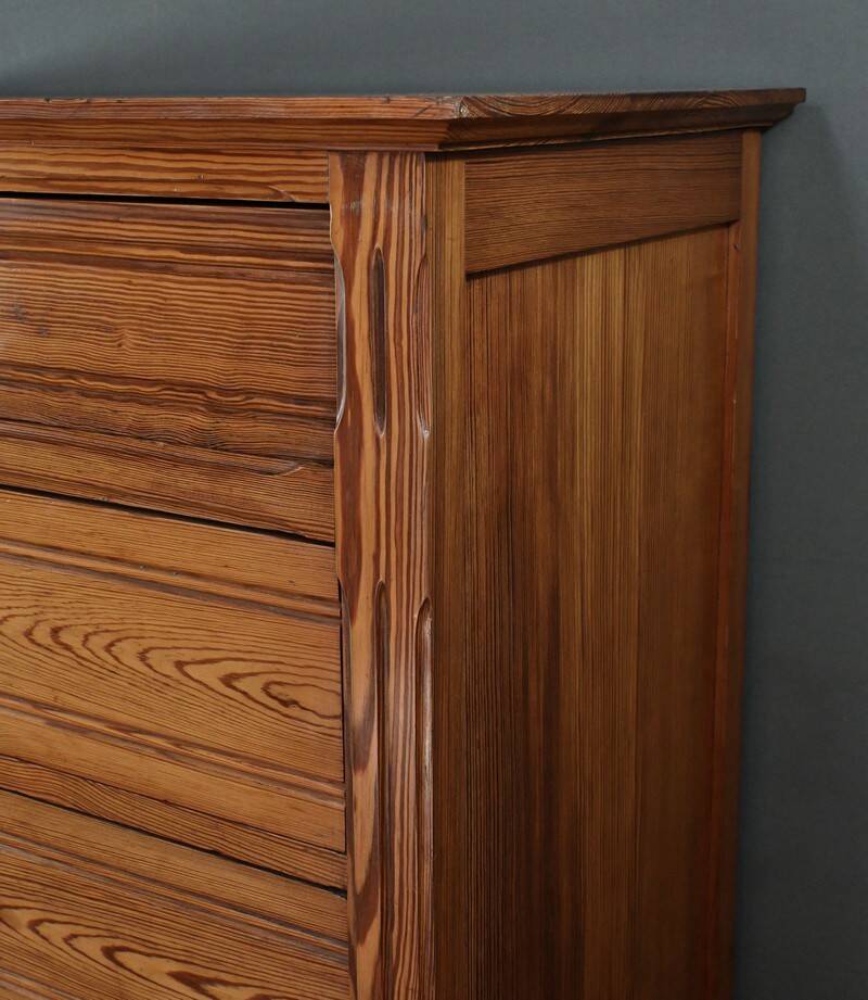 Pitch pine weekly planner, Art Nouveau period – Early 20th century