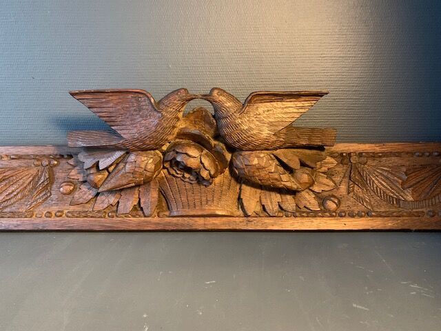 Antique carved wooden pediment