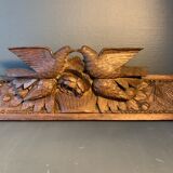 Antique carved wooden pediment