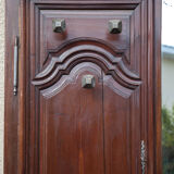 Large wooden coat rack 2 doors antique