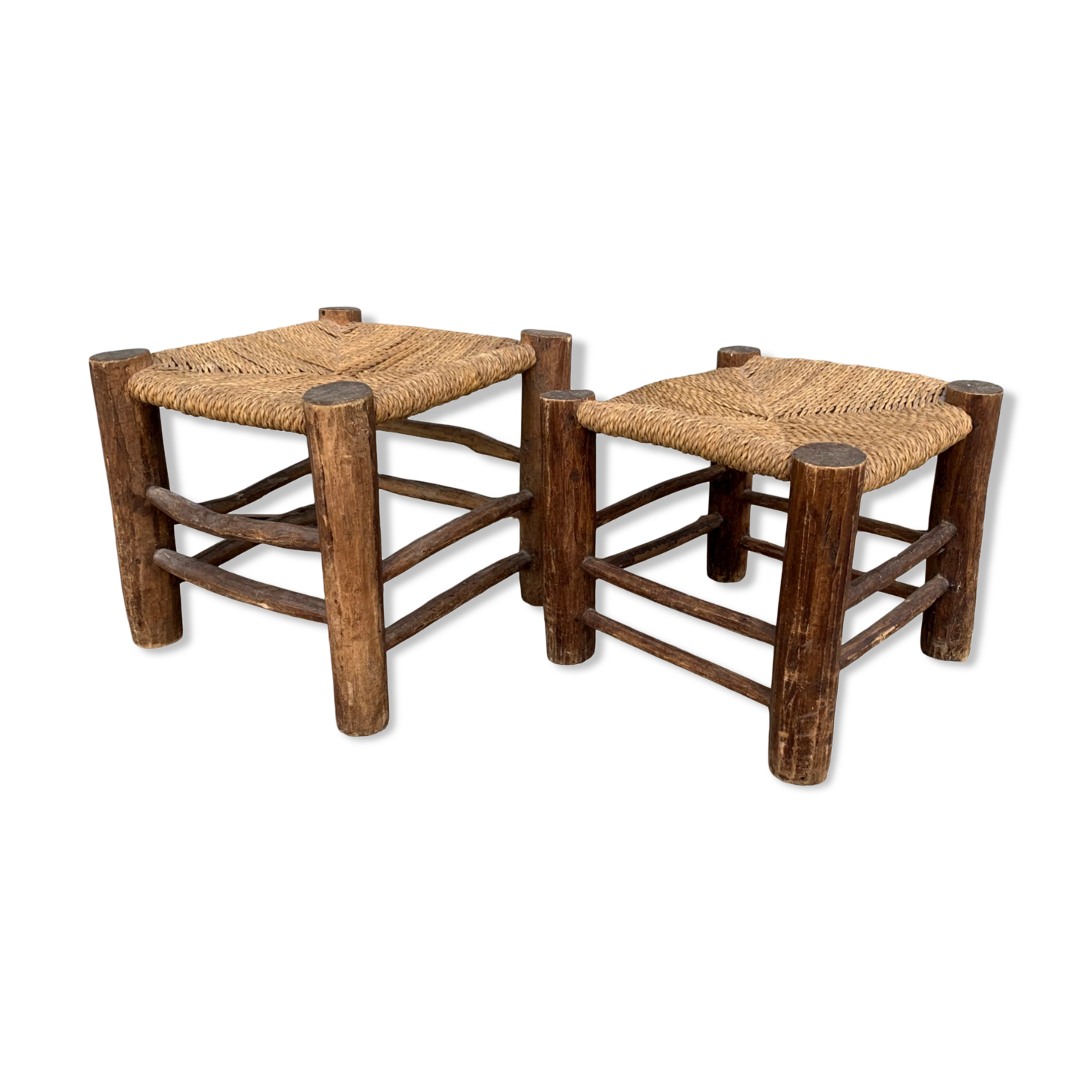 Set of 2 antique stools