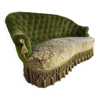 Banquette en velours, 1950