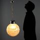 Vintage ceiling light in chrome metal and glass, design, Italy, 1960s