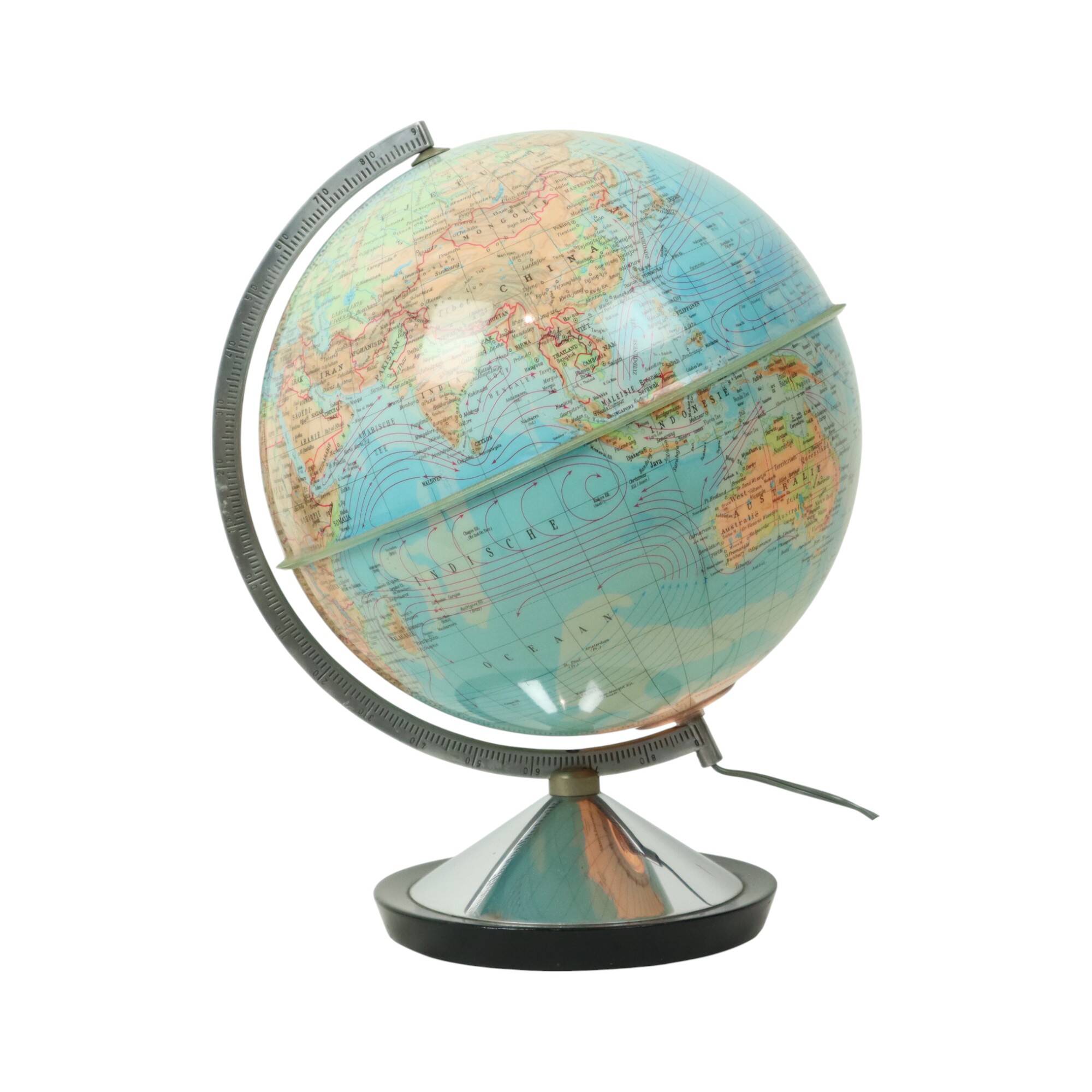 Illuminated World Globe Lamp 1967 Standard Globe Dutch Gdp Italy