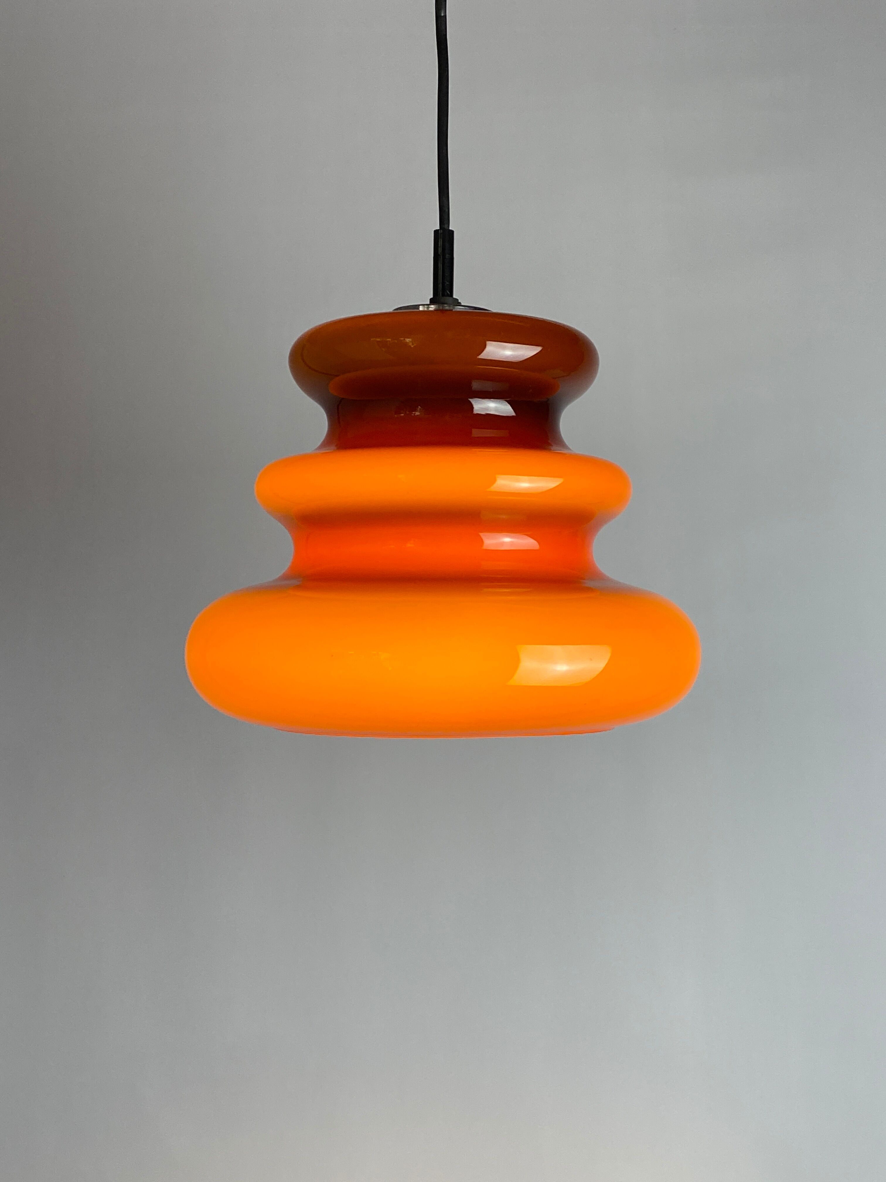 Brown glass pendant light 'AH 1' by Peill et Putzler