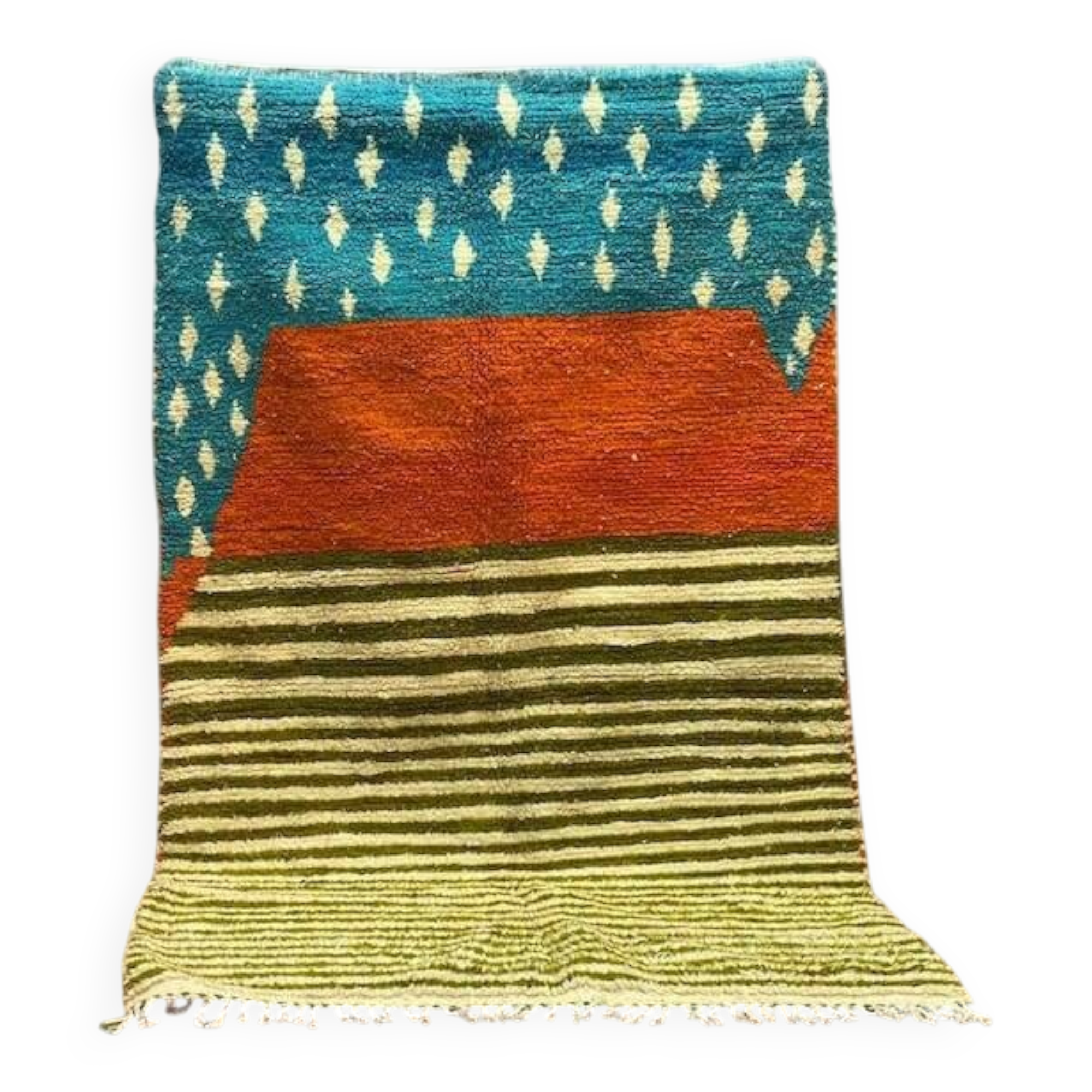 Handcrafted Berber rug in pure natural wool, size 150 x 250 cm