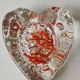 Empty pocket/Ashtray, l in blown art glass/Heart shape with inclusions of orange filaments. In Murano style