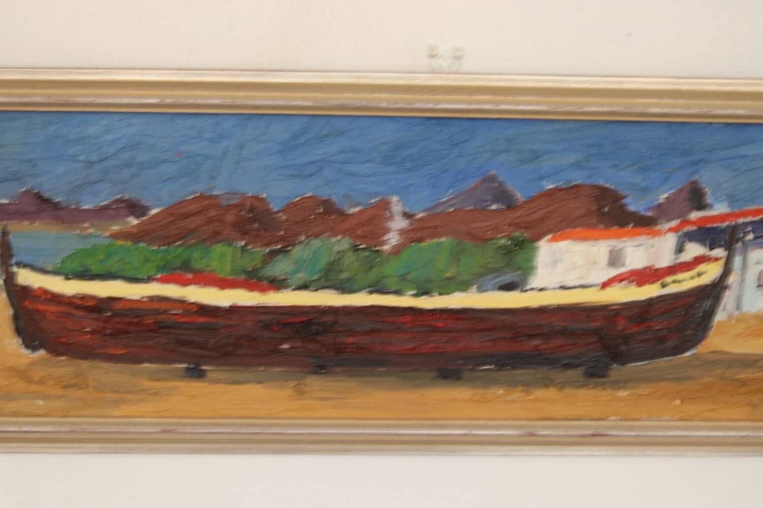 Swedish Oil on Canvas – “Boat” by Thord Leonard – Vintage & Framed