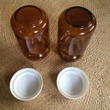 Duo of amber jars