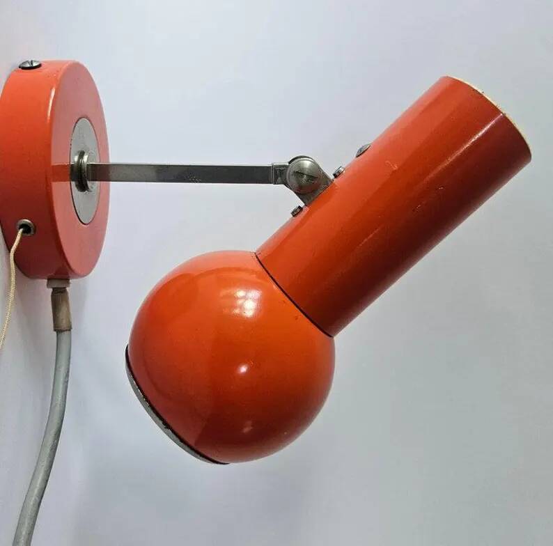 Very Rare Midcentury Wall Lamp, Space Age, Italy, 1970s