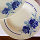 Set of 5 vintage flat plates from Grimaud Strasbourg, Poitiers model, porcelain