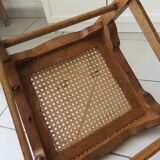Antique solid wood chair with caning, country house style.