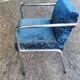 Art deco armchair base chrome tubes back and seat velvet