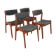 4 chaises vertes danoises estampillées