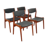 4 Danish green chairs stamped
