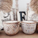 Carved wooden candle