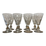 Set of eight important 19th century faceted cut crystal glasses