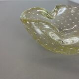 Murano Glass "Gold Dust Bubble" Bowl Element Shell Ashtray Murano, Italy, 1970s