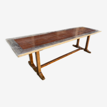 Table de ferme coloniale acajou